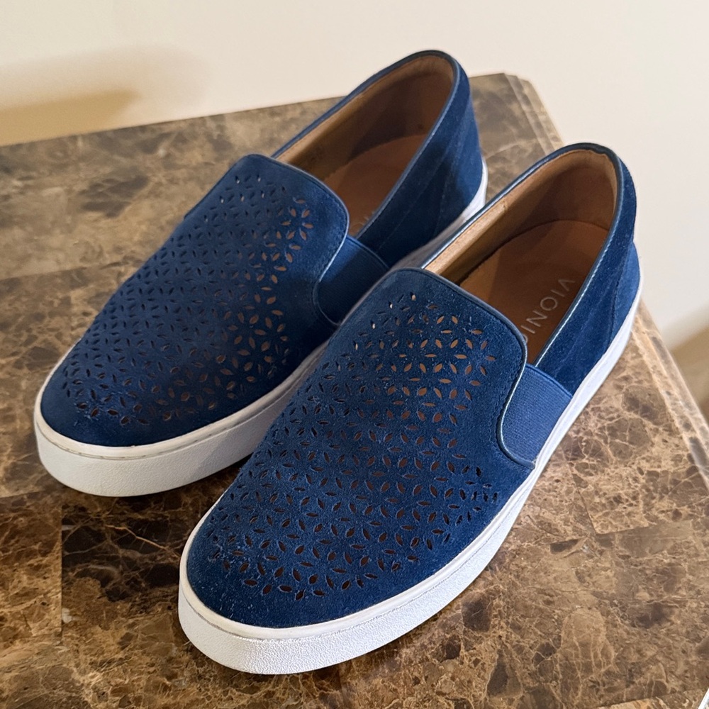 Vionic Navy Perforated Slip-On Loafers